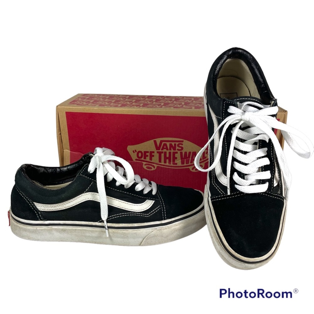 Vans Old Skool classic black suede canvas skate Size 9.5